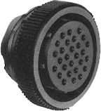 CIRCULAR CONNECTOR/Female, 28 position, free hanging mount, straight angle, threaded