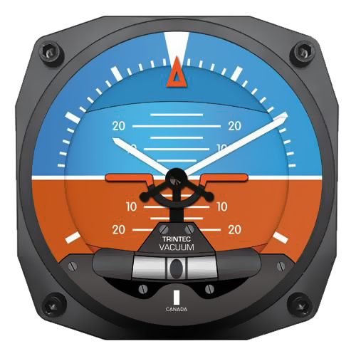 WALL CLOCK/6 inch instrument style, modern artificial horizo