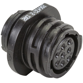 CIRCULAR CONNECTOR/8 position, female, shell size 11, free hanging mount, UL 94 V-0 flammability rating, thermoplastic material, threaded, straight angle, 5/8-24 thread size. CPC series 2.