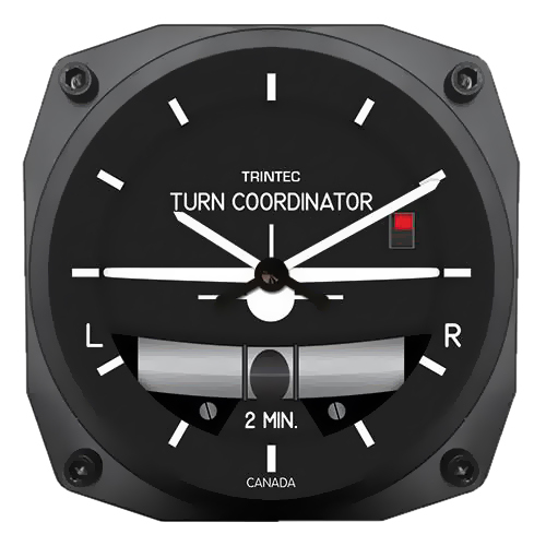 WALL CLOCK/6 inch instrument style, modern turn and bank 