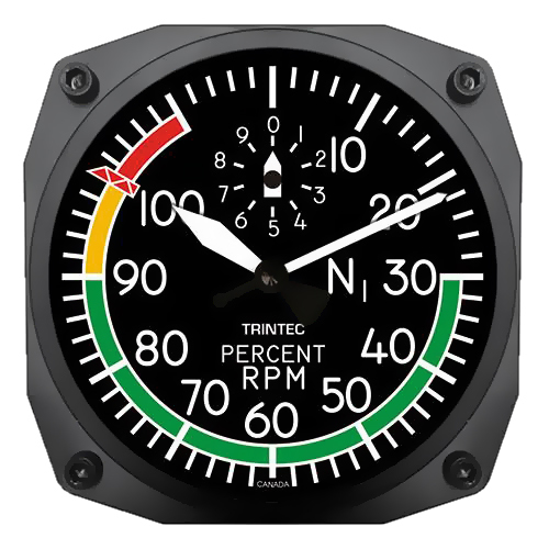 WALL CLOCK/6 inch instrument style, modern RPM