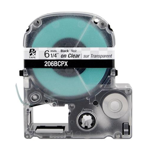 LABELWORKS PX Labeling Tape Cartridge | Black on Clear, 1/4in x 30ft
