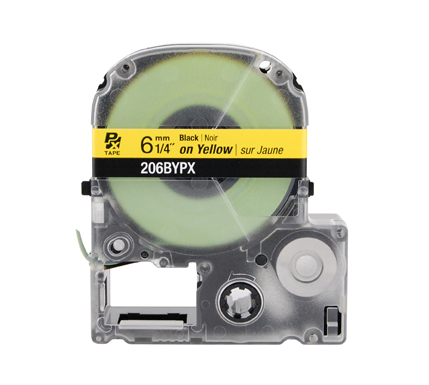 LABELWORKS PX Labeling Tape Cartridge | Black on Yellow, 1/4in x 30ft