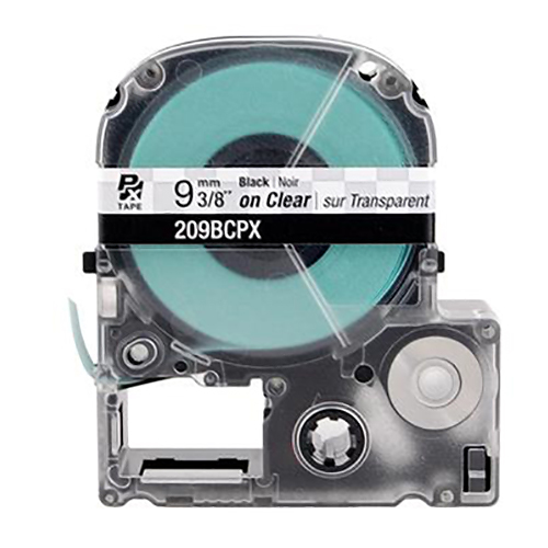 LABELWORKS PX Labeling Tape Cartridge | Black on Clear, 3/8in x 30ft