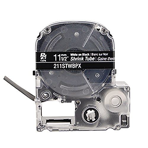 LABELWORKS PX Heat Shrink | White on Black, 1/2in x 8ft