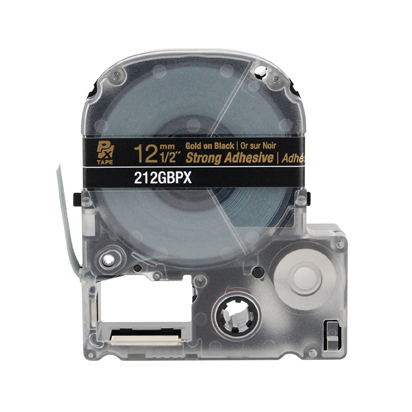 LABELWORKS PX Labeling Tape Cartridge | Gold on Black, 1/2in x 30ft