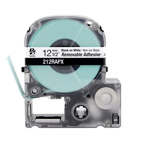 LABELWORKS PX Labeling Tape Cartridge | Black on White, 1/2in x 30ft