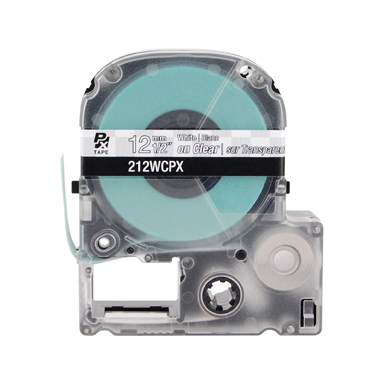 LABELWORKS PX Labeling Tape Cartridge | White on Clear, 1/2in x 30ft