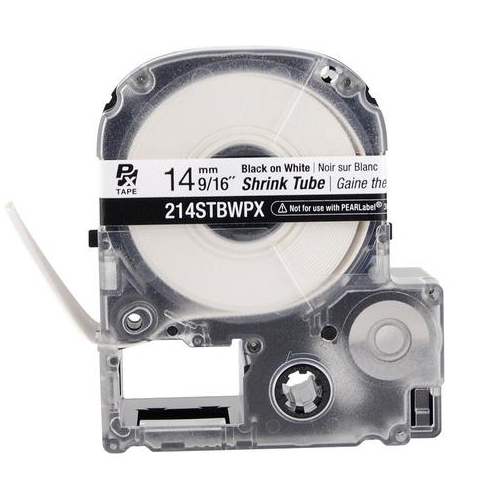 LABELWORKS PX Shrink Tube Tape Cartridge | Black on White, 9/16in x 8ft
