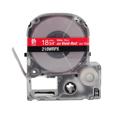 LABELWORKS PX Labeling Tape Cartridge | White on Red, 3/4in x 30ft