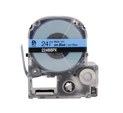 EPSON LABEL WORKS PX LABELING TAPE/Black on Blue, 1 x 30', 24MM. For use with all EPSON label PX printers and older K-sun models.