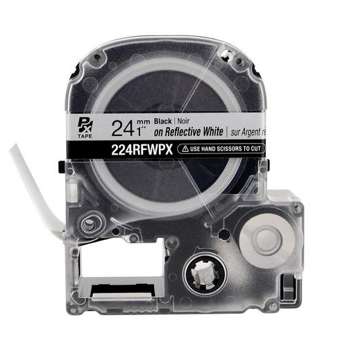LABELWORKS PX Labeling Tape Cartridge | Black on Reflective White, 1in x 57in