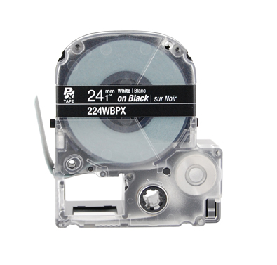 LABELWORKS PX Labeling Tape Cartridge | White on Black, 1in x 30ft