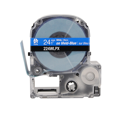 LABELWORKS PX Labeling Tape Cartridge | White on Blue, 1in x 30ft