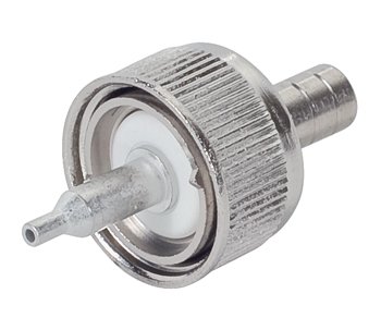 UHF CONNECTOR/Male, plug, 500 MHz, crimp, straight, nickel. For use with RG-58, RG-58A, RG-58B, RG-58C. 