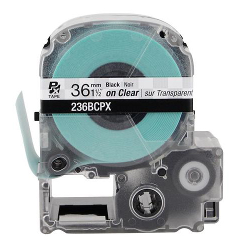 LABELWORKS PX Labeling Tape Cartridge | Black on Clear, 1-1/2in x 30ft