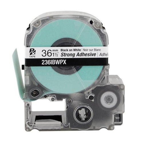LABELWORKS PX Labeling Tape Cartridge | Black on White, 1-1/2in x 30ft