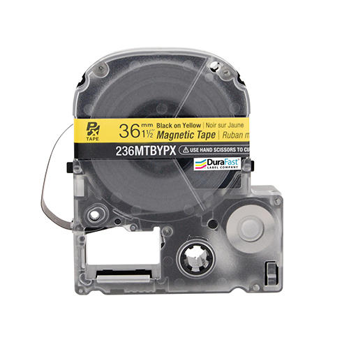 LABELWORKS PX Magnetic Tape Cartridge | Black on Yellow, 1-1/2in x 4.9ft