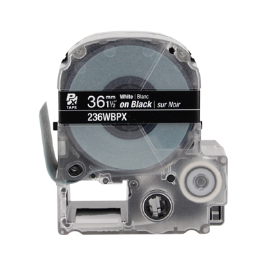 LABELWORKS PX Labeling Tape Cartridge | White on Black, 1-1/2in x 30ft