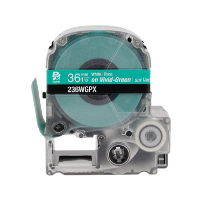 LABELWORKS PX Labeling Tape Cartridge | White on Green, 1-1/2in x 30ft