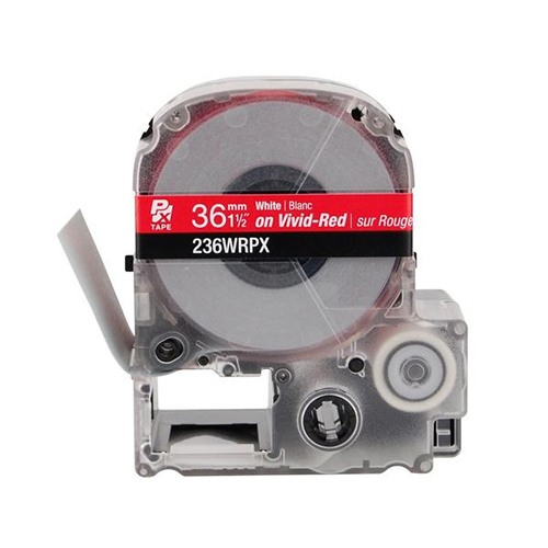 LABELWORKS PX Labeling Tape Cartridge | White on Red, 1-1/2in x 30ft