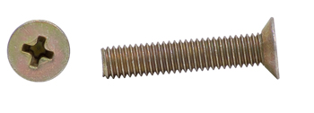 PHILLIPS FLAT HEAD SCREW/Carbon steel plated, 10-32, 1