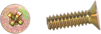 PHILLIPS FLAT HEAD SCREW/Carbon steel plated, 4-40, 3/8