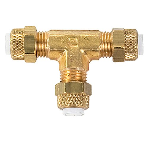 Poly-Type Brass Union Tee / Fits 1/4-inch Tubing
