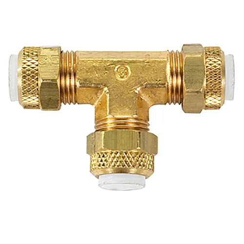 Poly-Type Brass Union Tee / Fits 3/8-inch Tubing