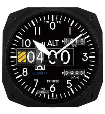 Wall Clock | Modern Altimeter Aviator Style, 10 Inch