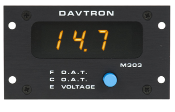 M303 Series Outside Air Temperature and Voltage Indicator | Front Mount