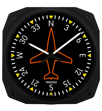 WALL CLOCK/Classic directional gyro aviator style, 10