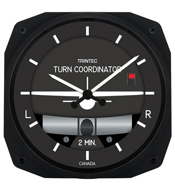 WALL CLOCK/Turn and bank instrument style, 10