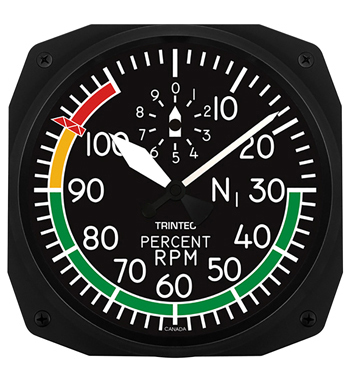 WALL CLOCK/Percent RPM instrument style, 10