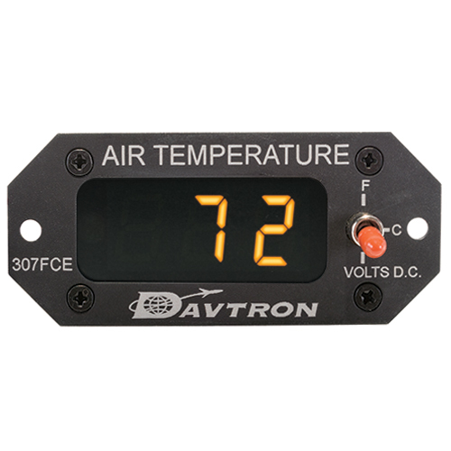 M307FCE Digital Outside Air Temperature Gauge | Celsius/Fahrenheit/Voltmeter, Orange LED, Remote Probe