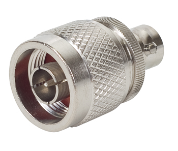 ADAPTER/N male plug to BNC female jack, 50 ohm