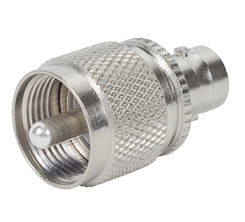 ADAPTER/UHF plug to BNC female jack, 50 ohm