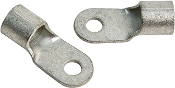 RING TERMINAL/6.35 mm stud/tab size, crimp, female, not insulated, tin plating, copper material, 9.39 mm maximum bundle diameter. 320 series. For use with 2 gauge wire.