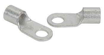RING TERMINAL/6.35 mm stud/tab size, crimp, female, not insulated, tim plating, copper material, 5.89 mm maximum bundle diameter. 321 series. For use with 6 gauge wire.