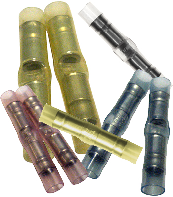 BUTT SPLICE/Female, insulated, yellow, copper material, nylon insulation, 300 VAC. For use with 26-24 gauge wire.