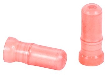 END SPLICE/Female, insulated, red, copper material, vinyl insulation, 300 VAC. For use with 22-16 gauge wire.