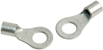 RING TERMINAL/7.94 mm stud/tab size, female, not insulated, tin plating, copper material, 4.37 mm maximum bundle diameter. 346 series. For use with 8 gauge wire.