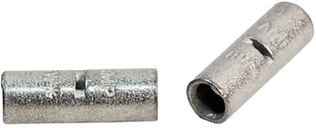 BUTT SPLICE/Female, not insulated, tin plating, copper material, 300 VAC. For use with 8 gauge wire.