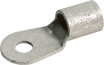 RING TERMINAL/7.94 mm stud/tab size, female, not insulated, tin plating, copper material, 11.28 mm maximum bundle diameter. For use with 1/0 gauge wire.
