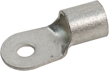 RING TERMINAL/7.94 mm stud/tab size, female, not insulated, tin plating, copper material, 12.8 mm maximum bundle diameter, straight angle. For use with 2 OTT Wire.