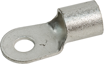 RING TERMINAL/Female, not insulated, tin plating, copper material, 12.8 mm maximum bundle diameter, straight angle. For use with 2/0 gauge wire.