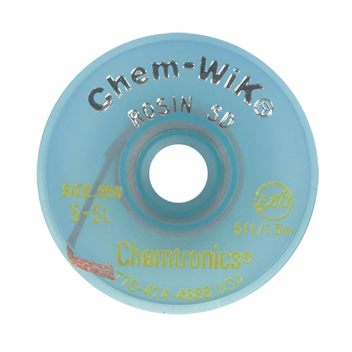 Chem-WikÂ® Rosin SD Desoldering Wick | 0.050, 5ft Bobbin, #2 Yellow