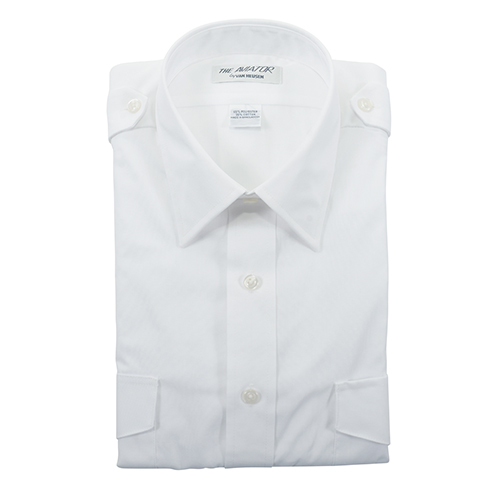 Aviator Dress Shirt | Men's, Size 14.5, White, Short Sleeve