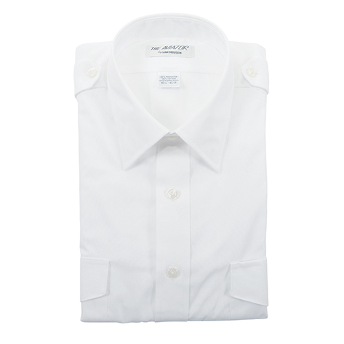 Aviator Dress Shirt | Men's, Size 18, White, Short Sleeve