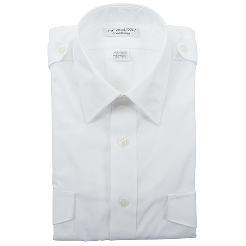 Aviator Dress Shirt | Ladies, Size 6, White, Long Sleeve